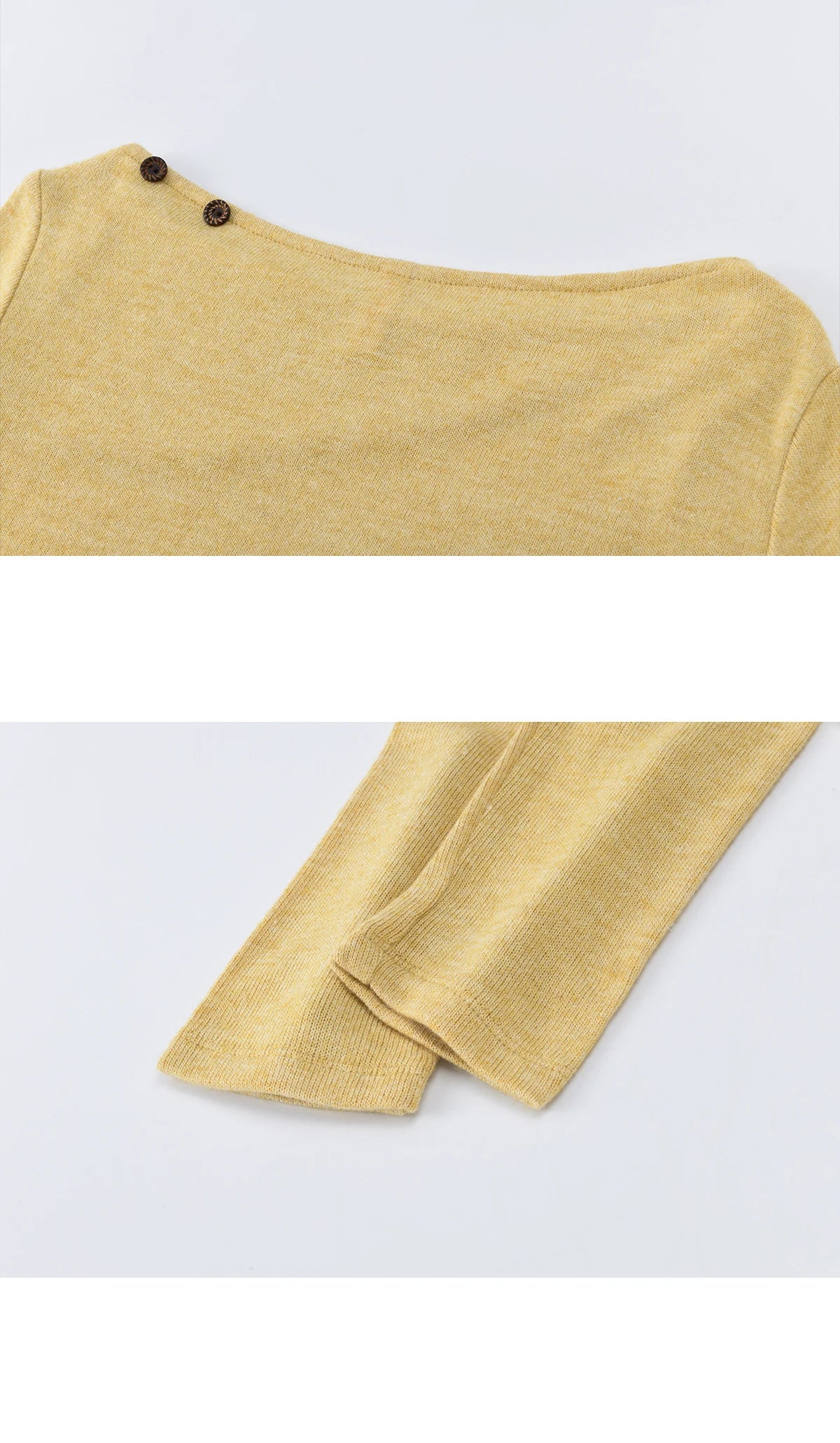 MISHOW Women's Yellow Brown Irregular Top 2026 Spring Contrast Color Oblique Collar Long Sleeve Casual Knitted Tops MXF11Z2911