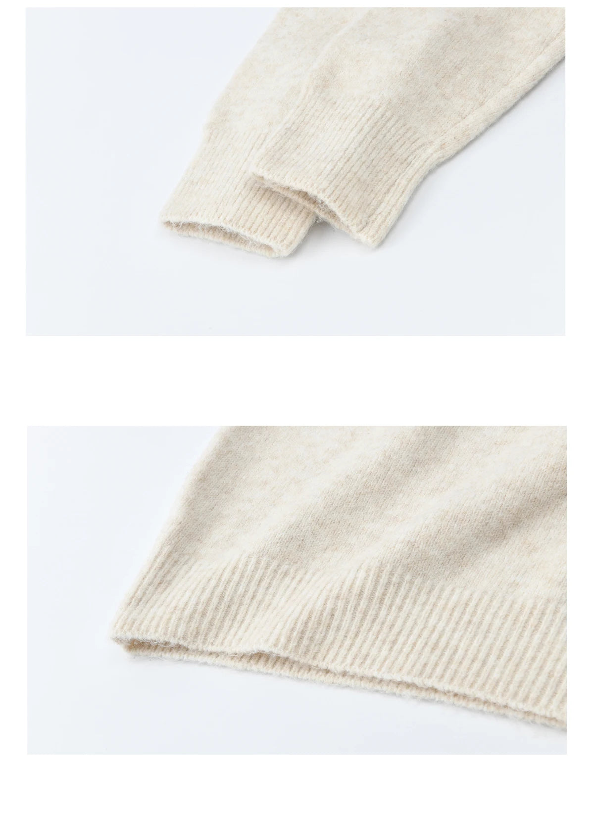 MISHOW Women's Beige Knitted Sweater 2025 Winter Flower Pattern Letter Print Tops O-neck Loose Warm Pullover Sweater MXE91Z2869