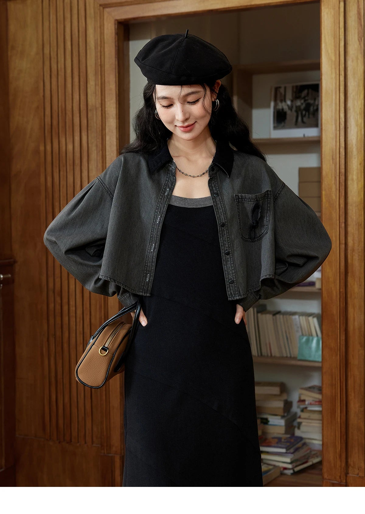 MISHOW Temperament Knitted Strap Dress Autumn 2024 Square Collar Adjustable Sling Dress Splicing Color Waist Dresses MXD42L2015