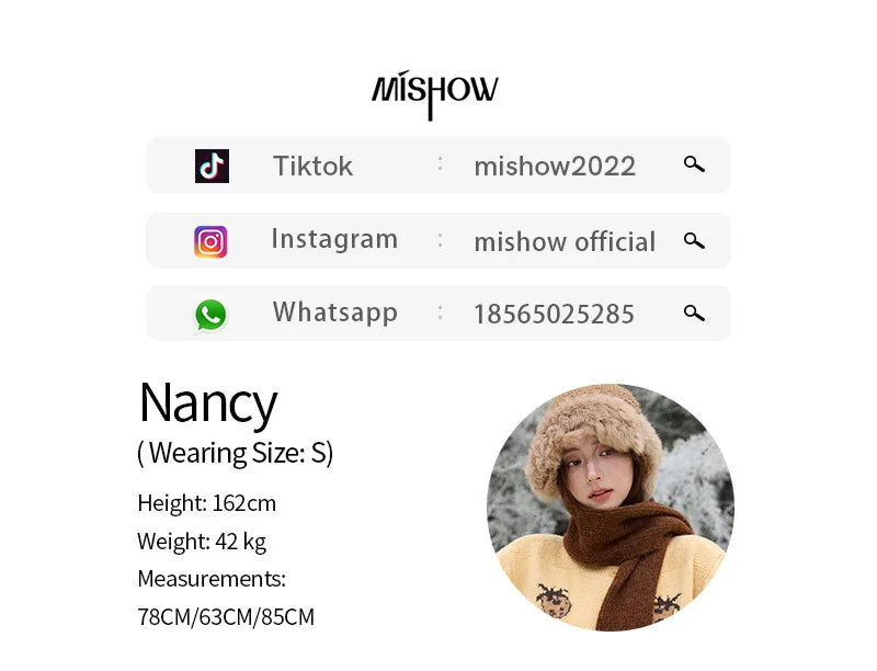 MISHOW Cardigan Women 2025 Autumn Winter Fashion Fuuny Pineapple Jacquard Round Neck Single-breasted Sweater Woman MXE87Z2752