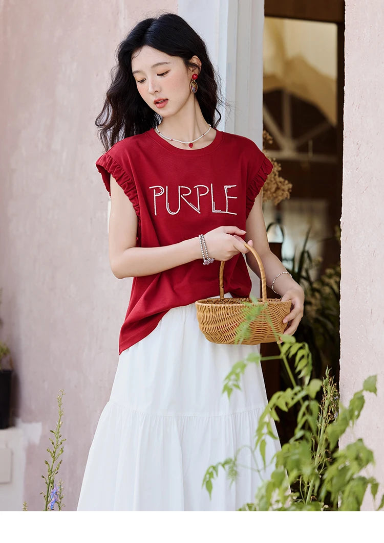 MISHOW Sea Salt White Double Layered Waist Skirt 2025 Summer Flower Bud Skirt Shell Button Versatile A-line Skirts MXE32B0715