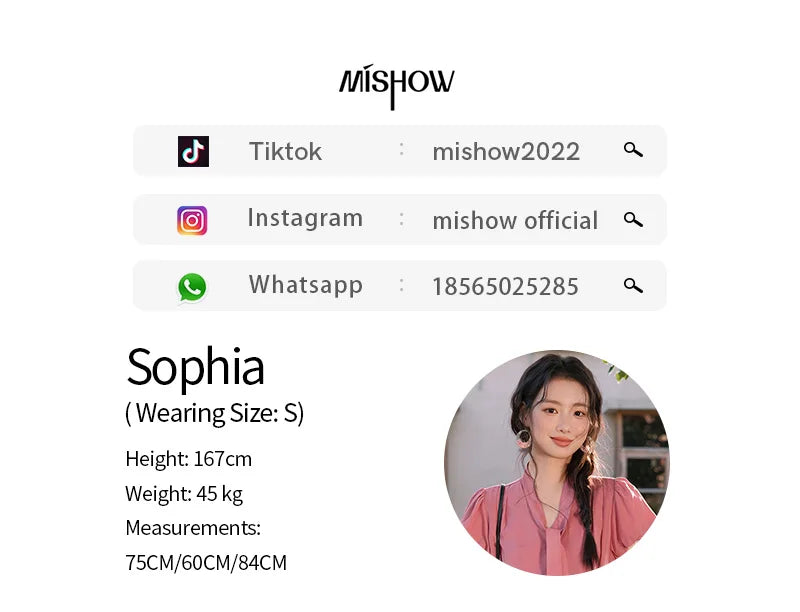 MISHOW Women's Summer V-neck Blouse 2025 New Fashion Puff Sleeve Lace Up Button Sweet Top Casual Female Clothing MXE38X1914