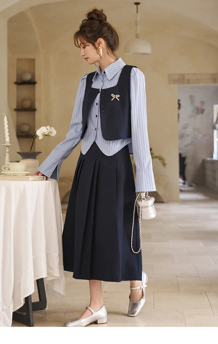 MISHOW French Vest Coat 2024 Spring Bow Square Neck Temperament Sleeveless Short Single Breasted Tank Top Outerwear MXD12W0294