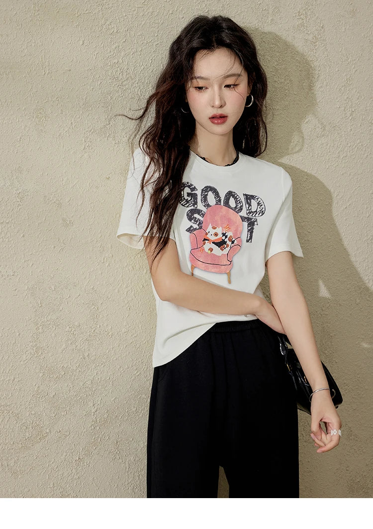 MISHOW Elastic Waist Sweatpants for Women Spring 2025 Versatile Solid Sports Pants Straight Leg Long Sickle Pants MXE14K0875