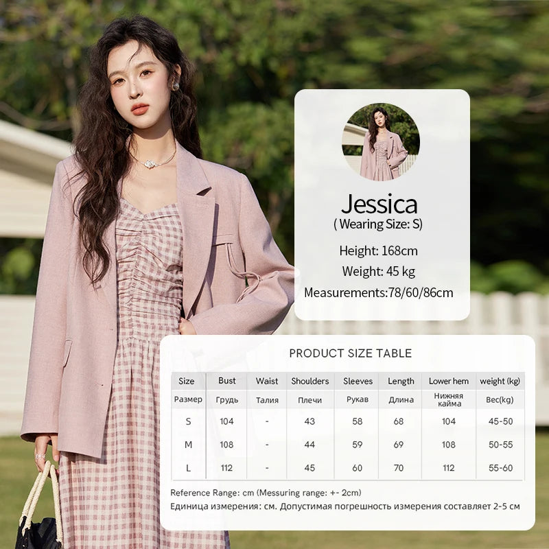 MISHOW Blazers for Women Spring 2025 Shoulder Pads Back Hem Slit Bow Coat Temperament Solid Single Breasted Blazer MXE13W0706