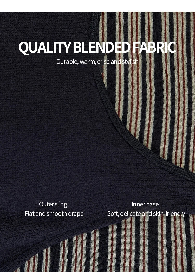 MISHOW Women's Two-Piece Set, 2025 Winter New Retro Casual Round Neck Long Sleeve Striped Top with Tie-Waist Camisole MXE87T1430