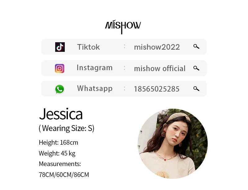 MISHOW Women's Print T-shirt 2025 Summer New Loose Casual T-shirt Ladies Round Neck Short Sleeve Tee Female Clothing MXE34T0559