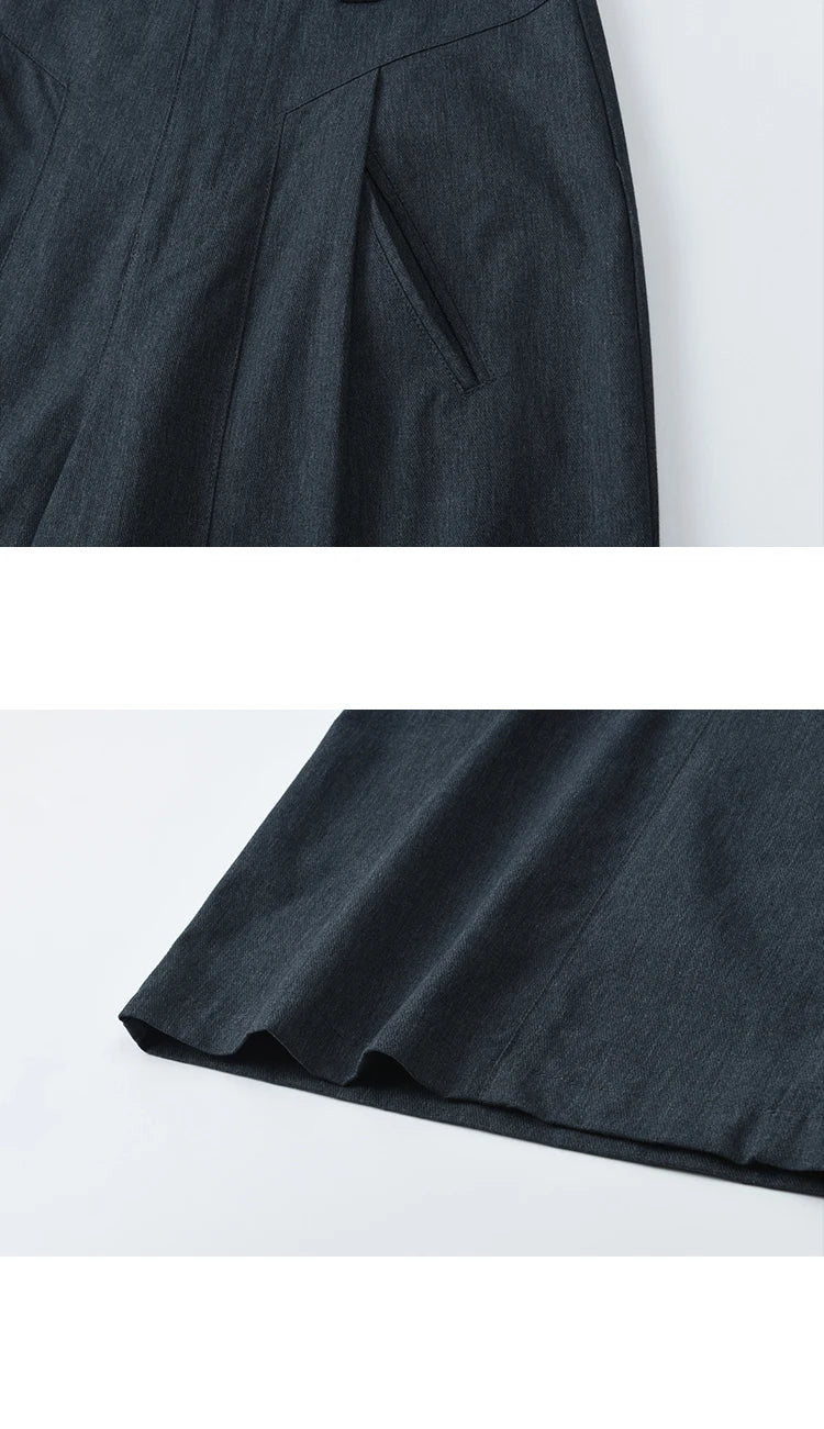 MISHOW Office Lady Summer Pants Women New 2025 Retro Dark Blue High Waist Wide-leg Pants Female Slimming Straight MXE31K0902