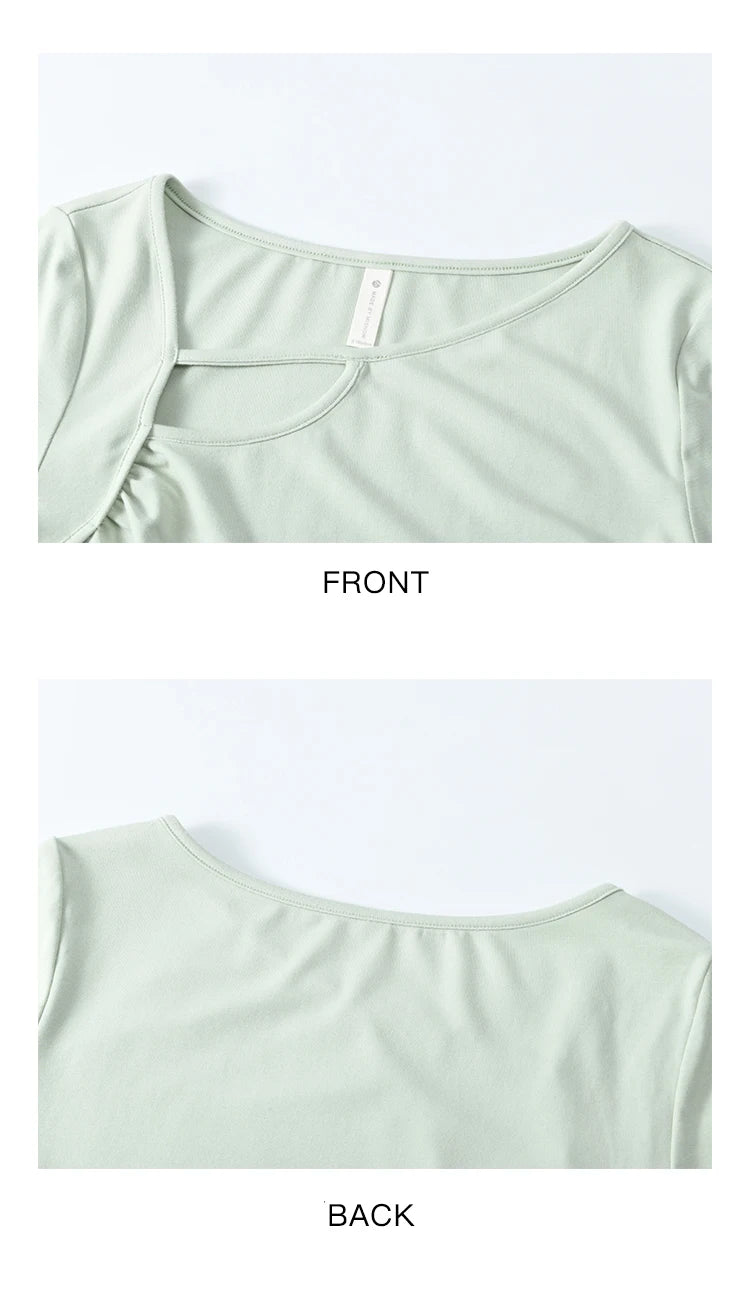 MISHOW Women's Knitted Long Sleeved T-shirt 2025 Spring Outfit Irregular Hollow Neck Tees Slim Solid Color Casual Top MXE13Z1116