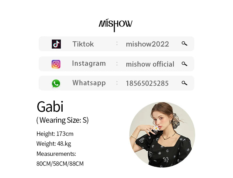 MISHOW High Waist Slim Floral Printing A-line Skirts Temperament Mid Length Skirt 2025 Summer Elastic Waist Skirt MPD21B0398