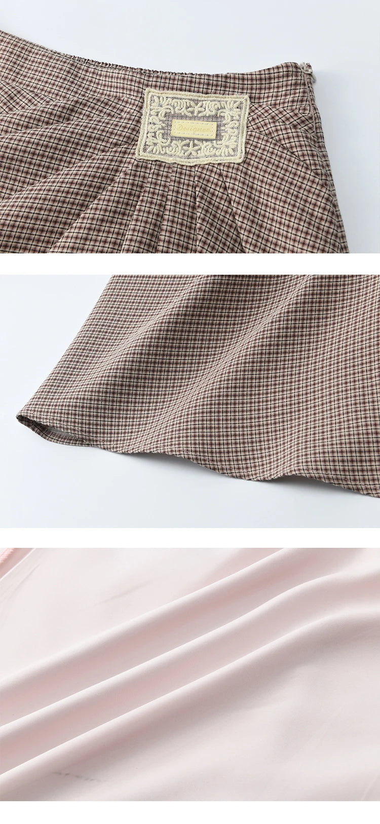 MISHOW Purple Plaid Short Skirt for Women Autumn 2025 Asymmetrical Patch Skirts Back Elastic Waist A-line Short Skirt MXE45B2411