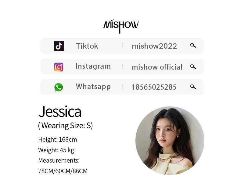 MISHOW Women's Light Yellow Two-Piece Set Asymmetrical Off-shoulder Pullover Top Rear Fork Midi Skirt Set with Ribbon MXE11T1489