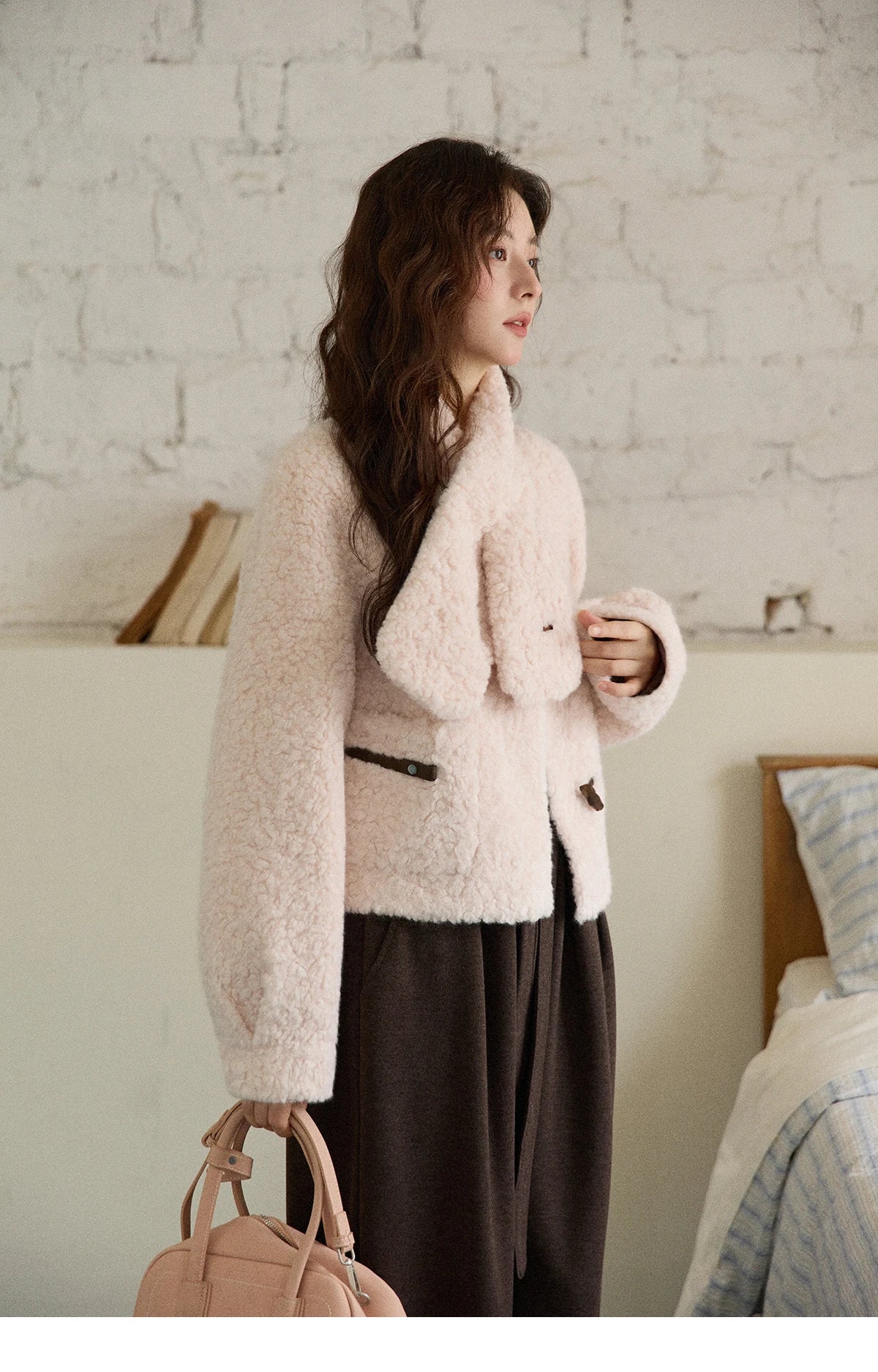 MISHOW Women's Winter Coat 2025 French Style Round Neck Long Sleeve Jacket Loose Commute Toggle Button Warm Outerwear MXE87W0988