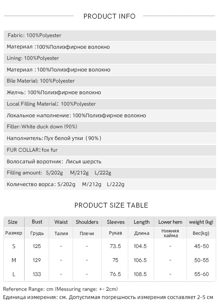 MISHOW White Duck Down Coat Hooded Long Removable Fox Fur Collar Down Jacket Zipper Design Warm Wind Resistance Coat MXD55Y0052