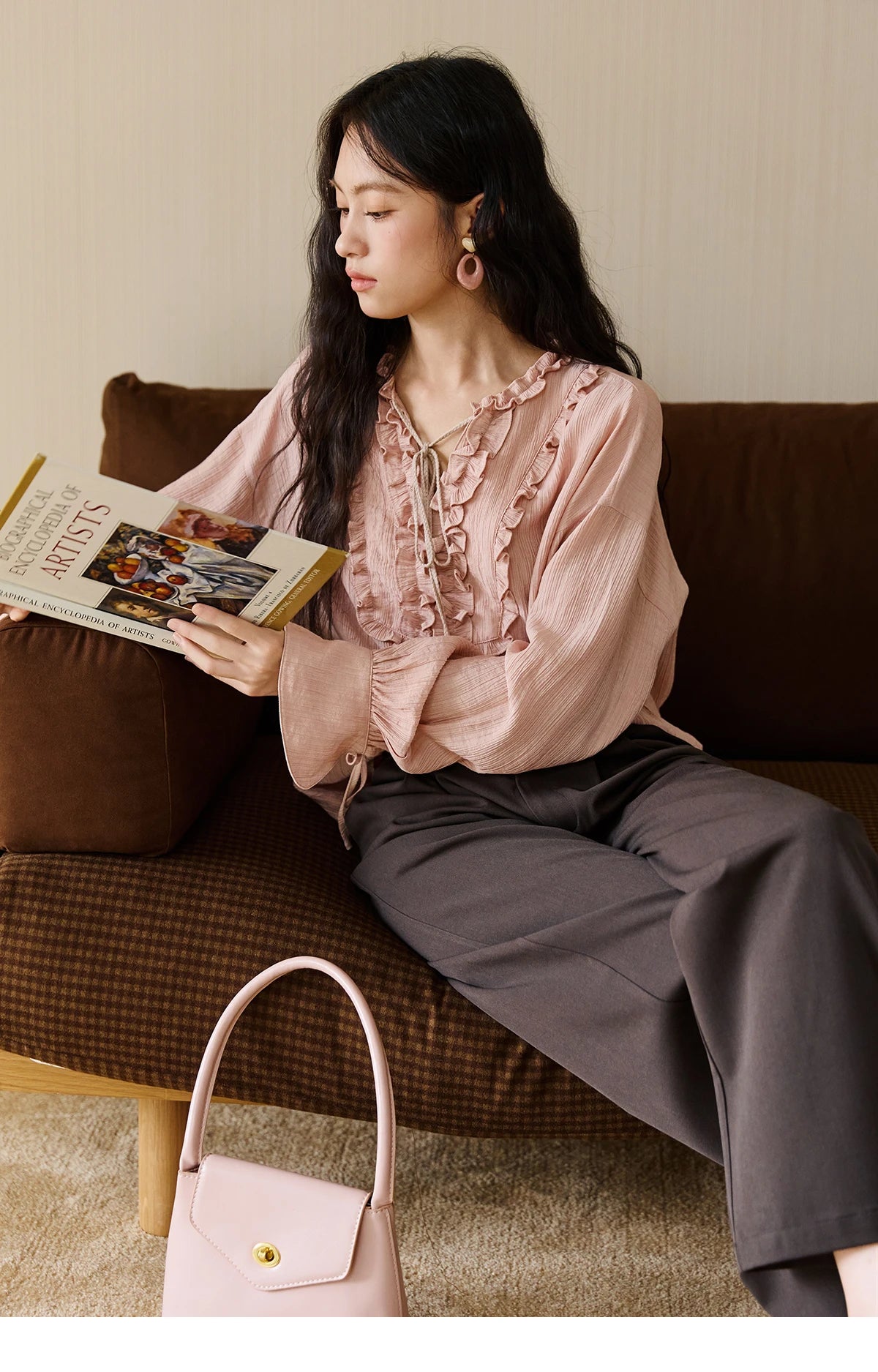 MISHOW Women's Solid Wide-leg Pants 2025 Autumn Fashion Minimalist High-waisted Loose Trousers Commute Pockets Pants MXE46K1090