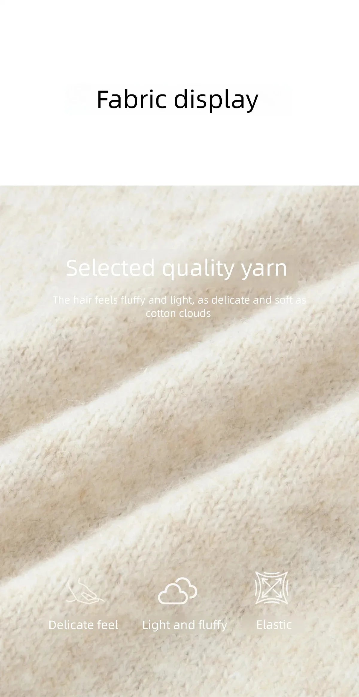 MISHOW Women's Beige Knitted Sweater 2025 Winter Flower Pattern Letter Print Tops O-neck Loose Warm Pullover Sweater MXE91Z2869