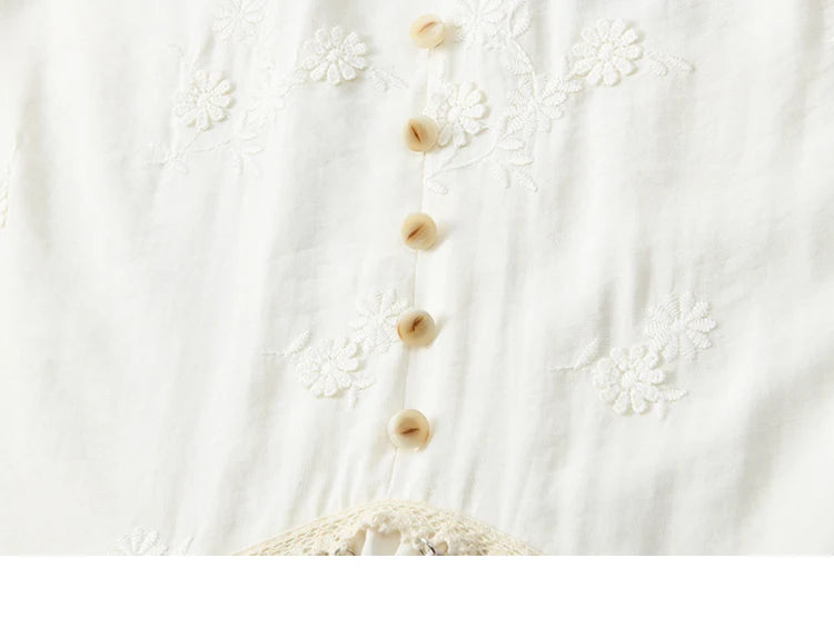 MISOHW Bohemian Solid Women's Summer Dress New 2025 Short Sleeve V-neck Shell Lace Midi Dresses for Woman Fashion MXE33L2195