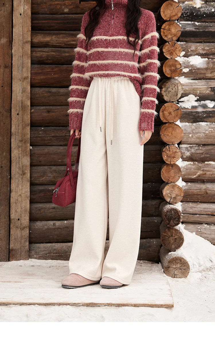 MISHOW Wide Legged Pants Women's Casual Versatile Long Pants 2025 Fall Winter New Korean High-waist Thin Pants MXD34K0824