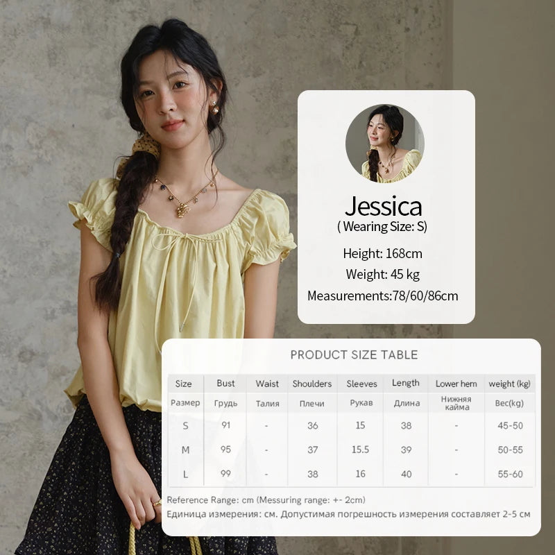 MISHOW 100% Cotton Blouse for Women 2025 Summer New Fashion Puff Sleeve Casual Commute Lace Up Top Ladies Clothing MXE37X1893