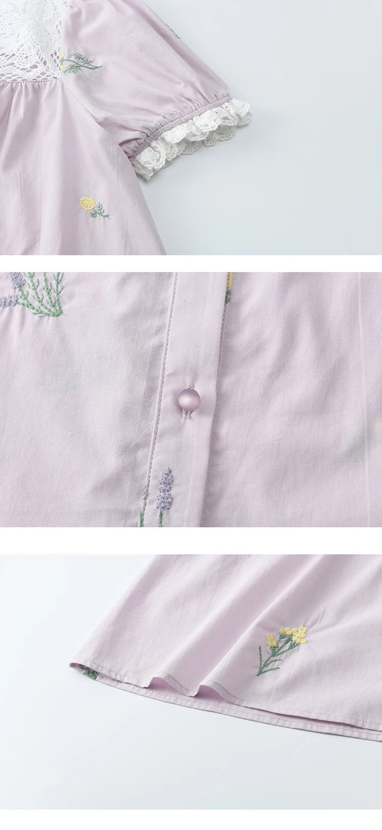 MISHOW Women's Lace Patchwork Embroidered Blouses 2025 Summer Korean Elegant Square Collar Blouse Short Sleeved Tops MXE36X1830