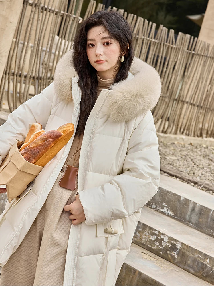 MISHOW Thickened Down Jacket Women's Hooded Zipper Long Sleeved 2024 Winter Korean Basic Warm Sweet Cotton Jacket Top MXD36Y0051