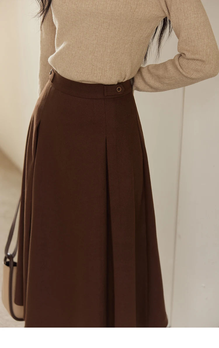 MISHOW Plaid Tweed Coats Midi Skirt Separately Women 2024 Fall Winter Polo Vintage Elegant Jackets Pleated Skirts MXD46W0460