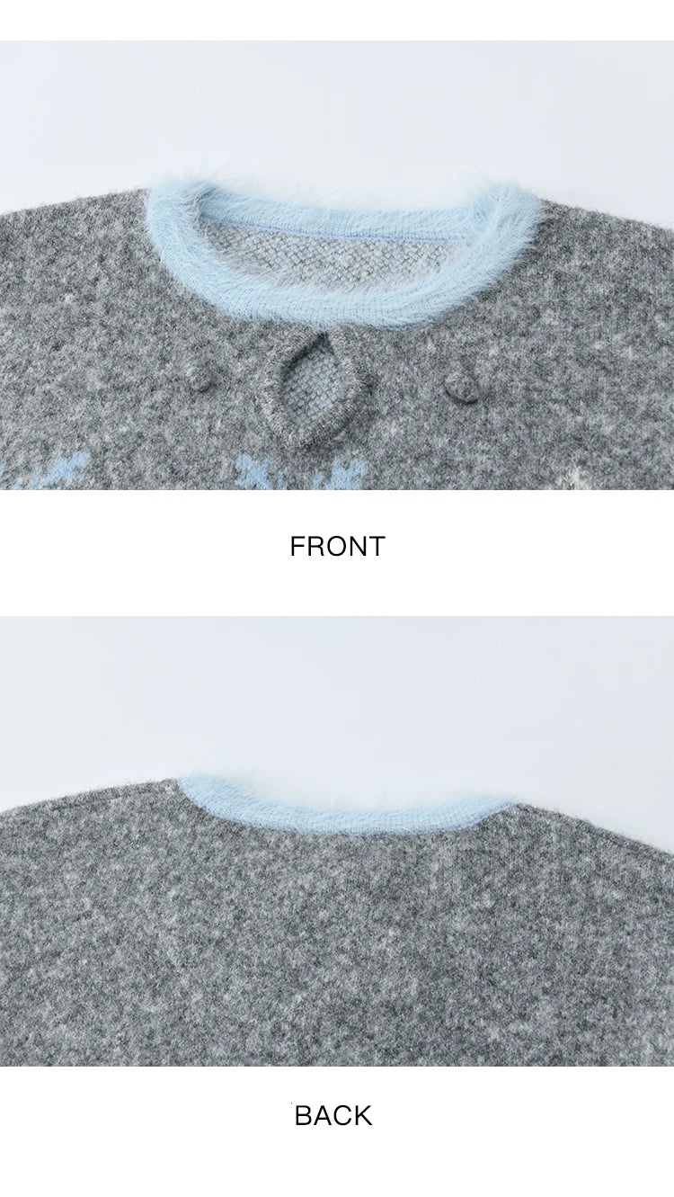 MISHOW Woman Gray Sweater Skirt Suit 2025 Winter Fashion Crew Neck Long Sleeve Sweater Knitted Mini Skirt Suit Woman MXE51T1406