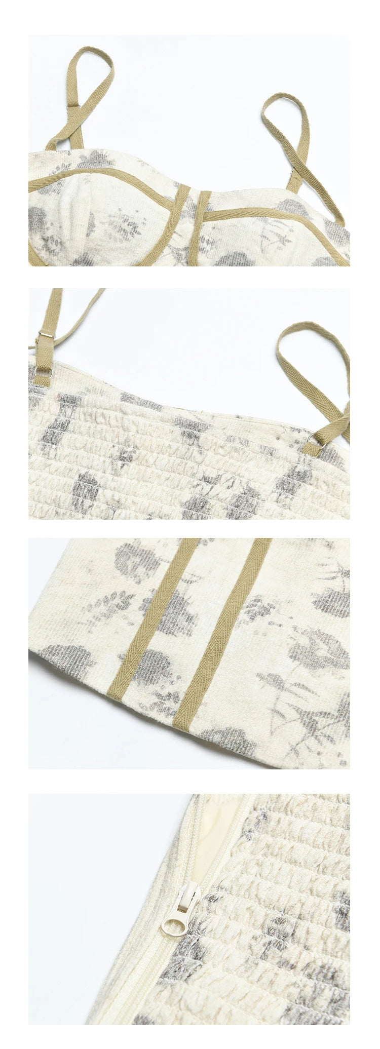 MISHOW Floral Camisole Skirt Separately Summer Adjustable Shoulder Straps Sleeveless Top Back Elastic Waist Skirts MXD14D0026