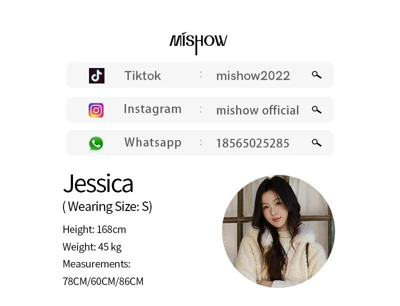 MISHOW Women's Beige White Cardigan Winter Fur Hood Zipper Warm Loose Outerwear Towel Embroidered Knitted Cardigan MXE94Z2963