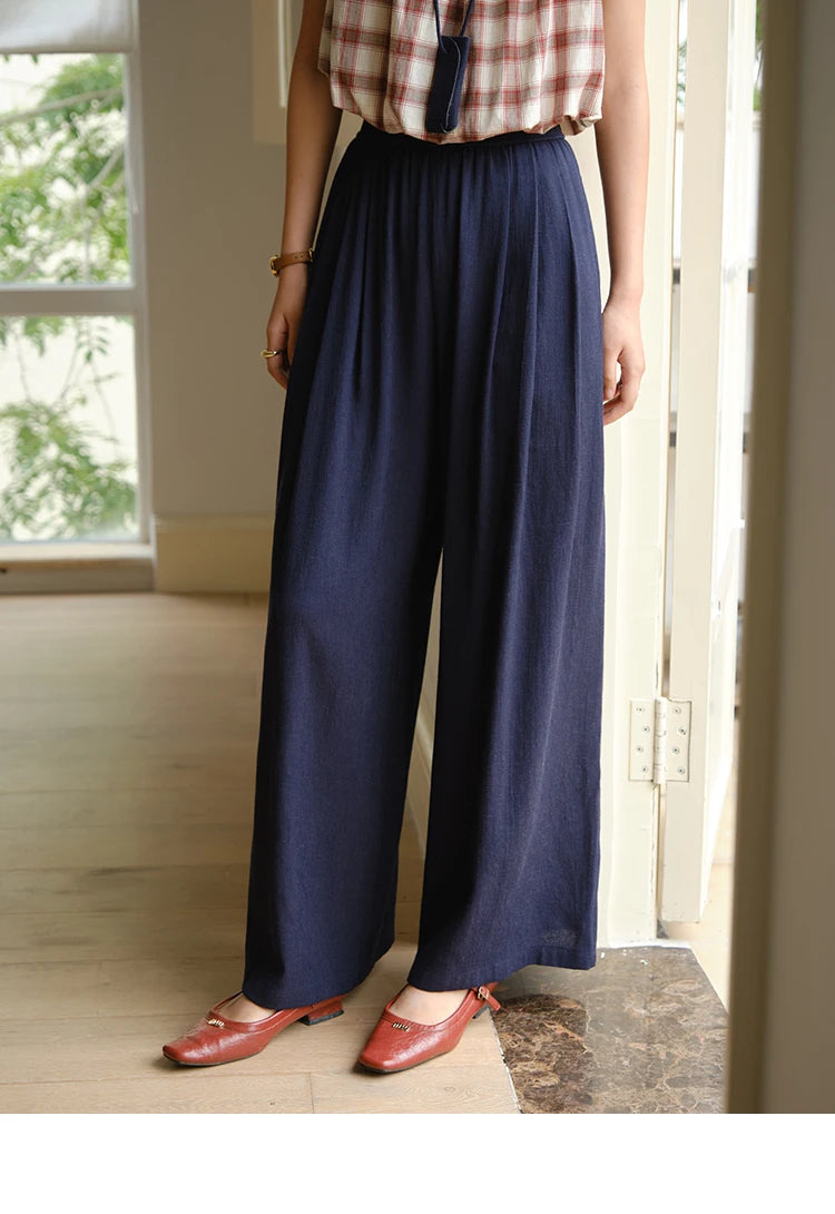 MISHOW Two Piece Set for Women Retro Red Grid Puff Sleeve Top+Casual Elastic Waist Wide Leg Pants Set 2025 Summer New MXE37T0649