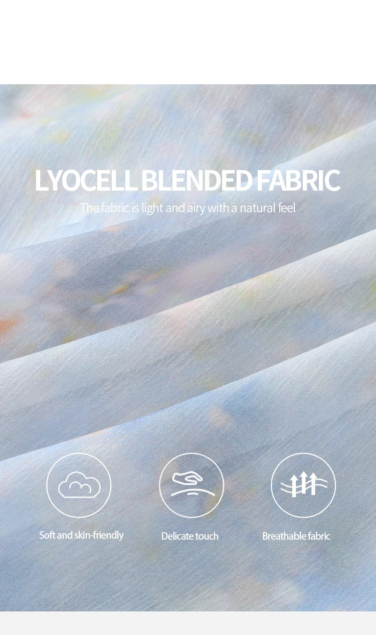 MISHOW Fashion Print Strap Dress for Women 2025 Summer New Multi Layer Ruffle Edge Splicing Sleeveless Midi Dresses MXE35L2233