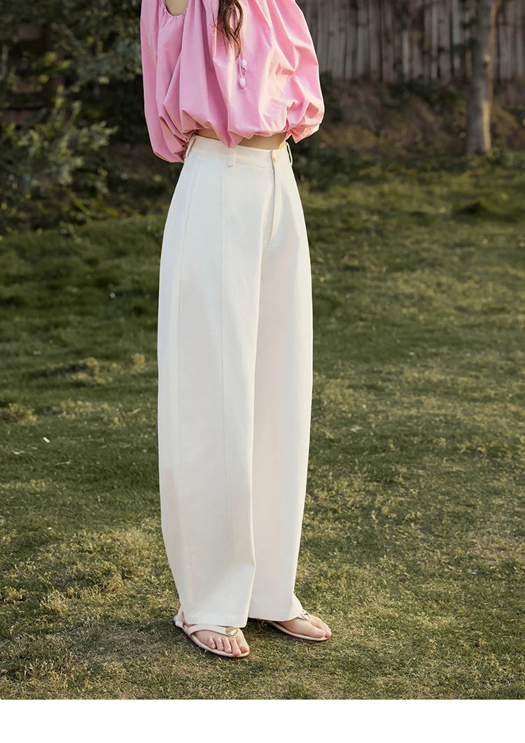 MISHOW Office Lady Summer Women 2025 New Solid High Waist Long Wide Leg All-match Pants Woman Fashion Loose Trousers MXE32K0913