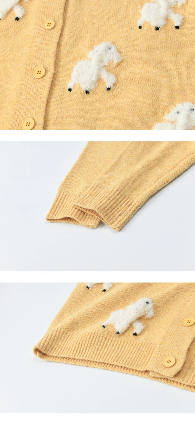 MISHOW Lamb Jacquard Knit Cardigan Women 2025 Autumn New Lambskin Round Neck Single-breasted Commuting Loose Sweater MXE48Z2571