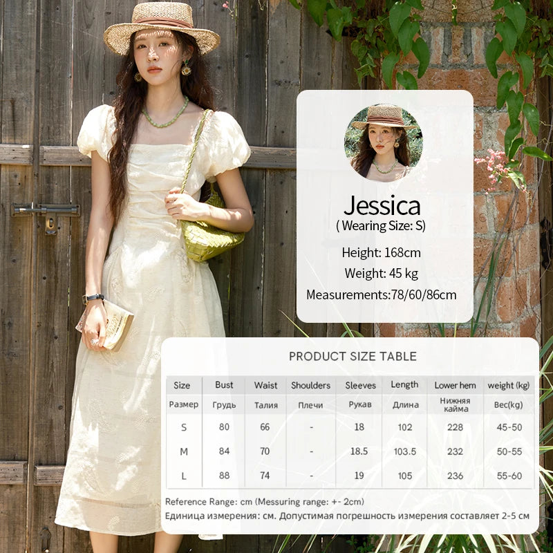 MISHOW Women's Puff Sleeve Dress 2025 Summer Fashion Paisley Embroidery Lady Pocket Dresses Vacation Women's Clothing MXE34L2265