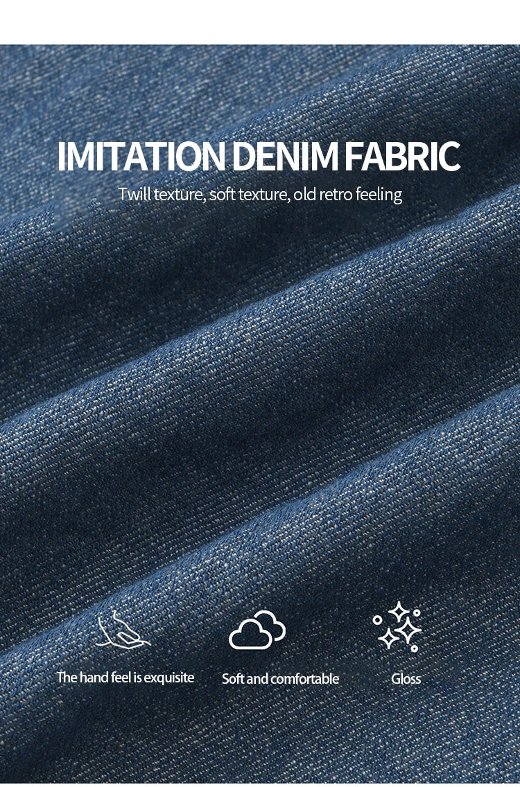 MISHOW Women's Blue Shirt Autumn 2025 Hollowed Out Patchwork Embroidery Tops Imitation Denim Fabric Loose Retro Shirt MXE46C2410