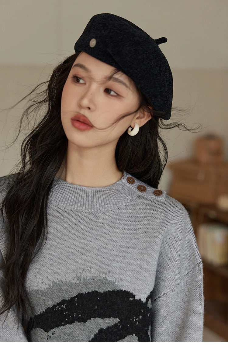 MISHOW Tassel Knitted Sweater Women Fashion Half High Neck Pullover Sweater 2024 Autumn Winter Premium Casual Top MXD43Z0680