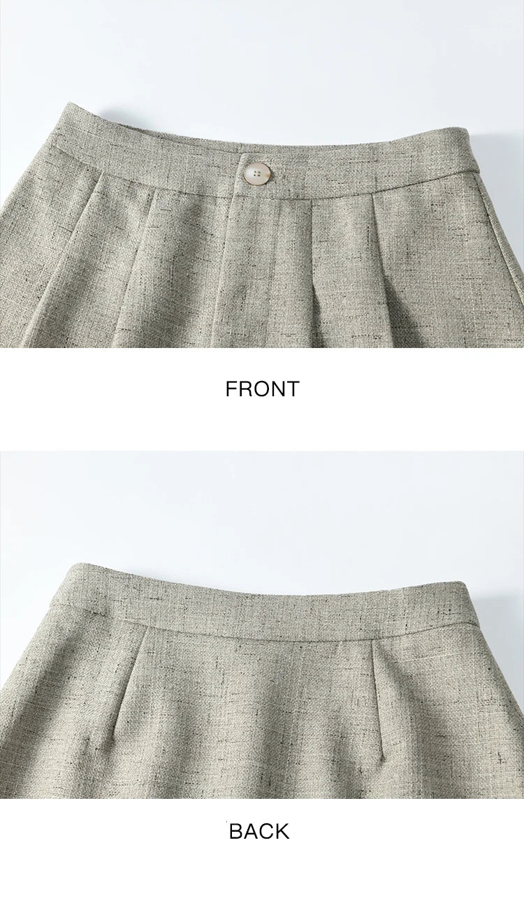 MISHOW Korean Woolen Texture Vest Short Skirt Separately Spring Outfit V-neck Vest Coats Slim A-line Pleated Skirts MXE13W0708