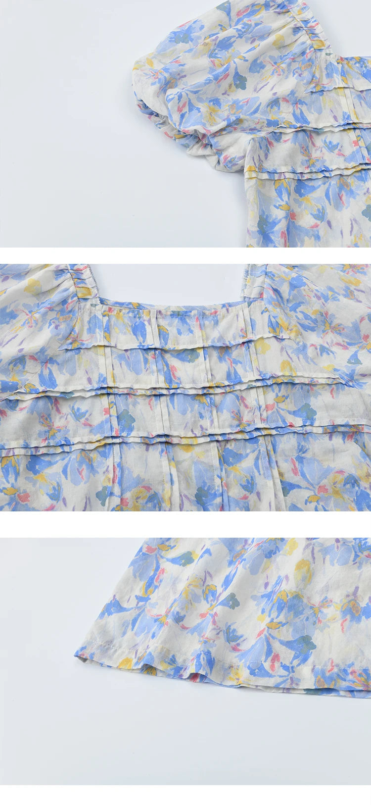 MISHOW Fashion Square Neck Puff Sleeve Blouse for Women 2025 Summer New French Sweet Loose Print Top Ladies Clothing MXE39X1937