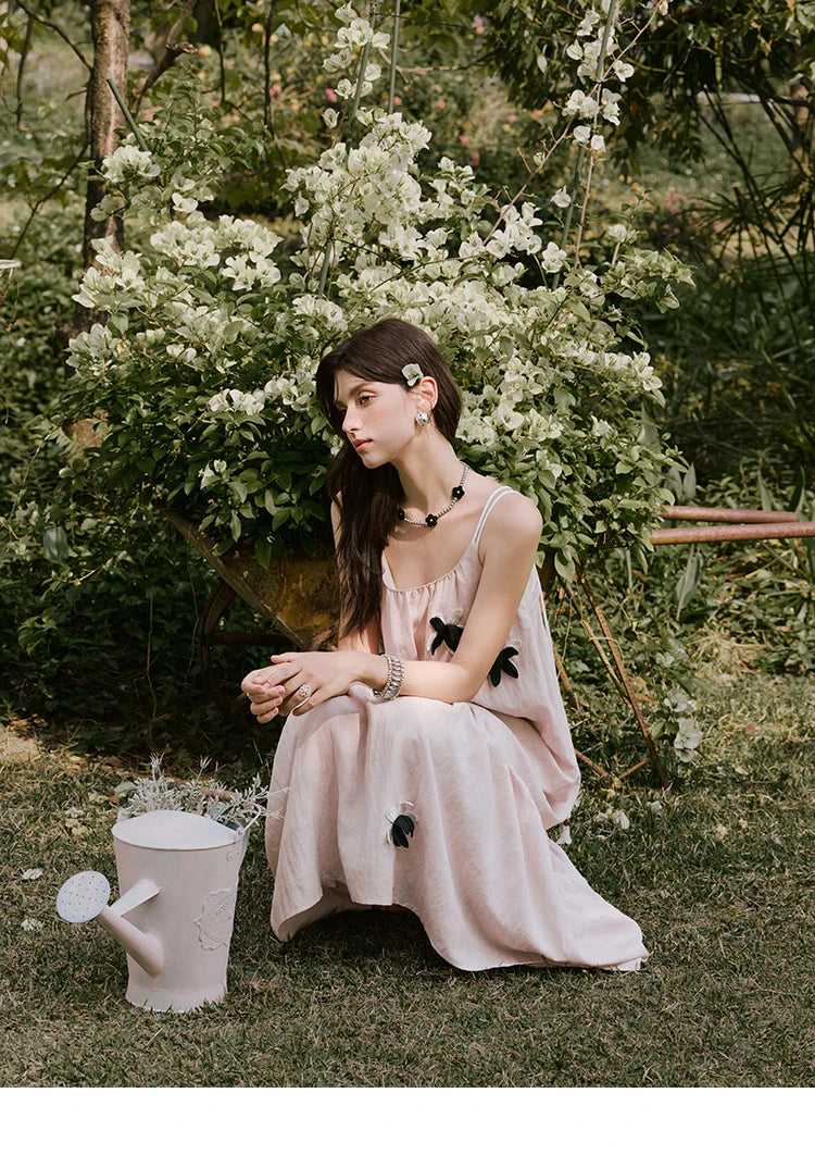 MISHOW Holiday Long Camisole Dress Women Summer 2025 Sleeveless Flower Pleated High Waist Dresses Woman New Fashion MXE31L2191