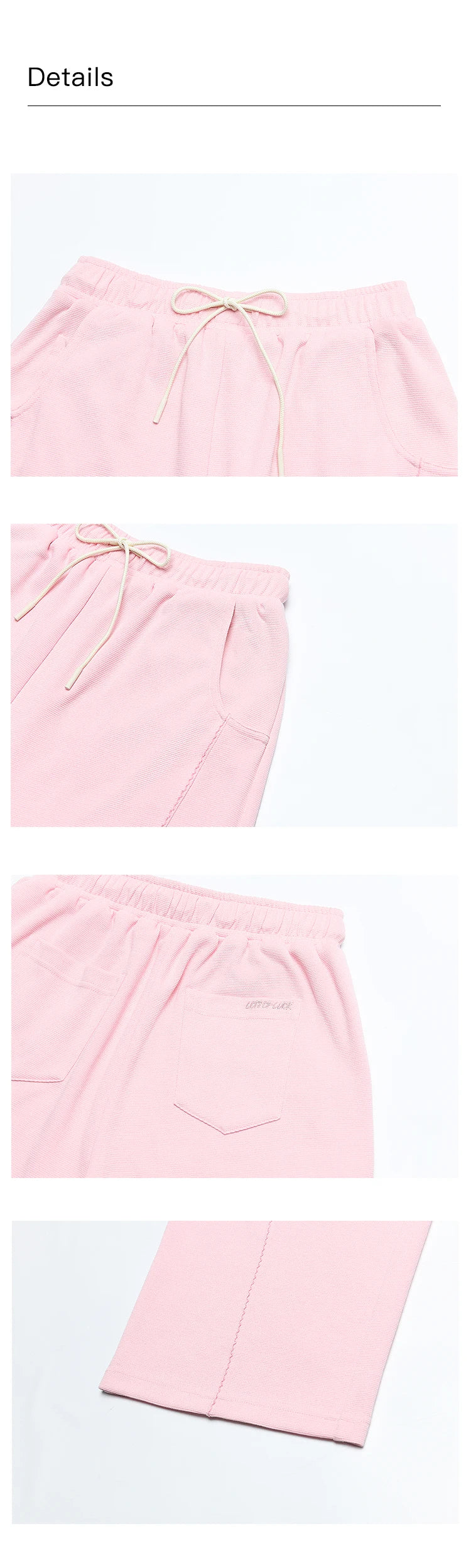 MISHOW Waffle Texture Fabric Loose Versatile Pants Summer Pocket Embroidered Elastic Waist Drawstring Casual Trouser MXD14K0608