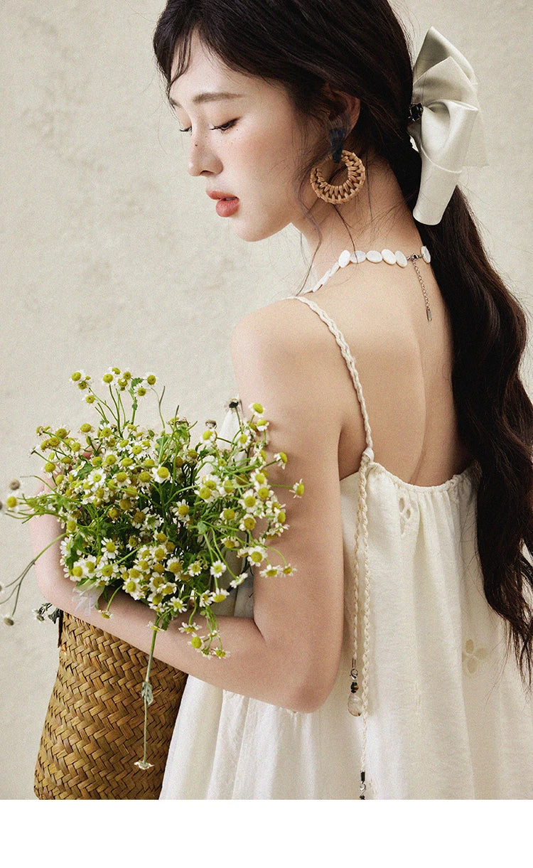 MISHOW Elegant Summer Camisole Dress Women 2025 New Sleeveless Hollow Embroidery Slim Dresses Female Fashion Romantic MXE15L2142