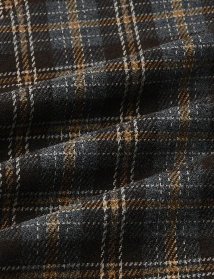 MISHOW Blue Plaid Vest Retro Skirt Separately Women 2024 Winter Retro Plaid Irregular Square Collar Top Midi Skirt MXD44W0454