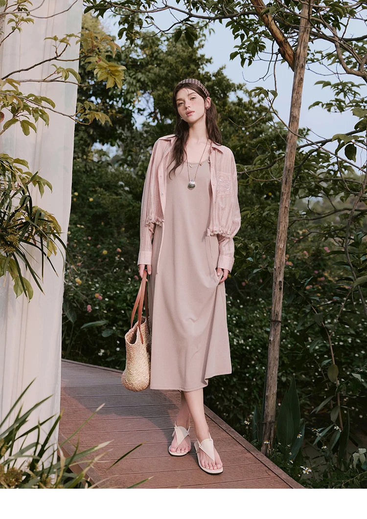 MISHOW Holiday Summer Vest Dresses Women 2025 New Solid Sleeveless Round Neck Slimming Long Dress Female Fashion MXE33L2205