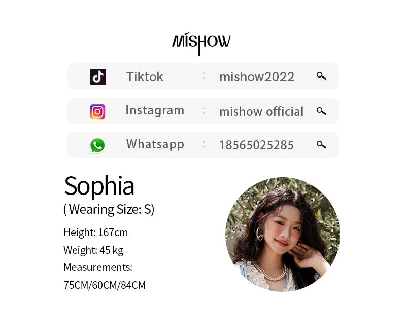 MISHOW 2025 Summer New 100% Cotton Striped Blouse Women Fashion Lantern Sleeve Lace V-neck Casual Top Ladies Clothing MXE36X1845