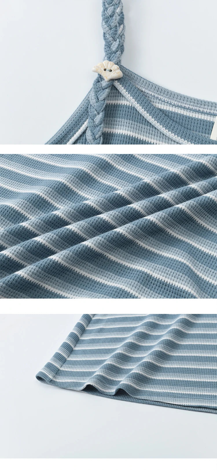 MISHOW Women's Blue Striped Camisole Dress Lyocell Shirt Separately Summer 2025 Lapel Solid Shirt O-neck Strap Dress MXE34L2285