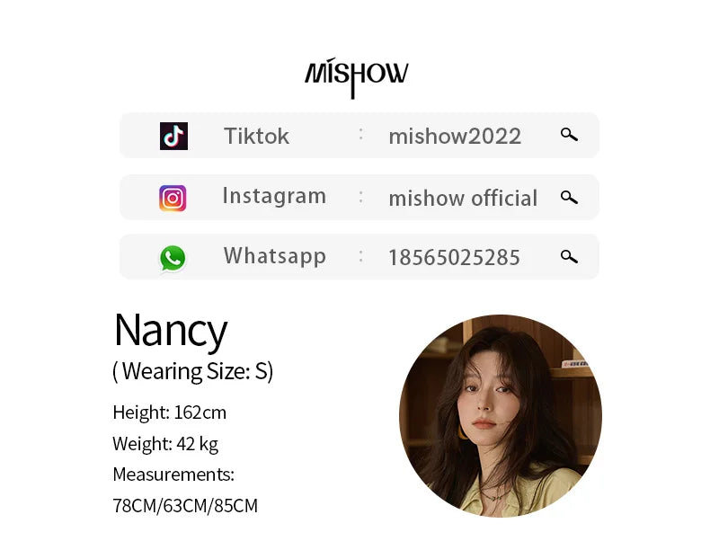 MISHOW Women's Top Green Fake Two Piece Shirt 2025 Autumn Lace Patchwork Lapel Shirts Rear Hem Elastic Short Shirt MXE41C2348