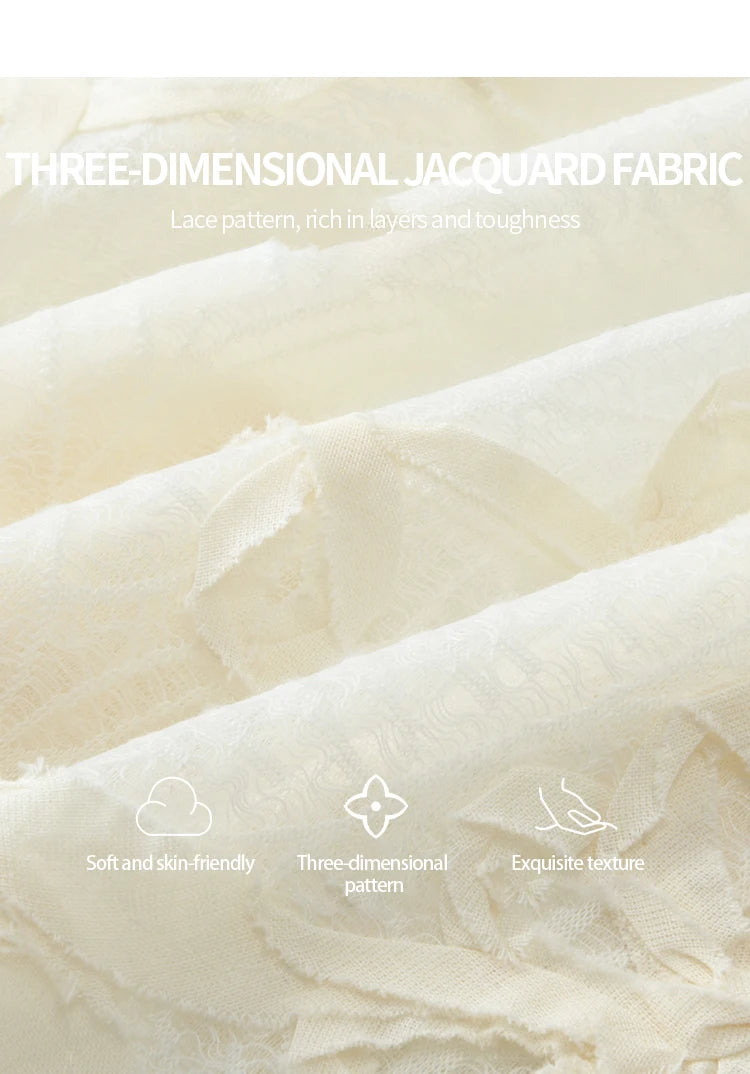 MISHOW French Summer Blouses Women New 2025 Short Puff Sleeve Round Neck Jacquard Flower Slim Shirts Woman Versatile MXE32X1772