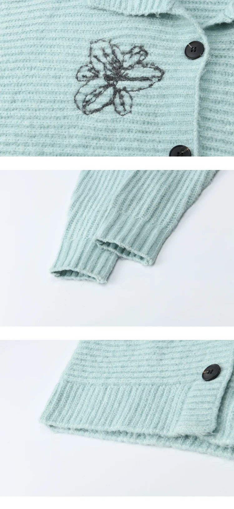 MISHOW Flower Jacquard Knit Cardigan Woman 2025 Winter Retro Luxury Loose Blue Stand-up Collar Outerwear Casual Top MXE86Z2665