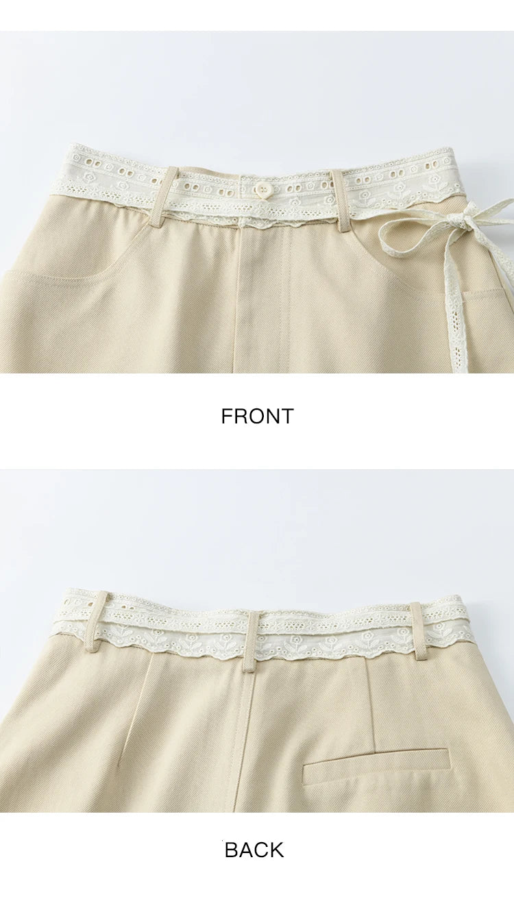 MISHOW Office Lady Summer Skirts Women New 2025 Solid Lace Belt High Waist A-line Hip Skirt Woman Fashion Slimming MXE32B0711