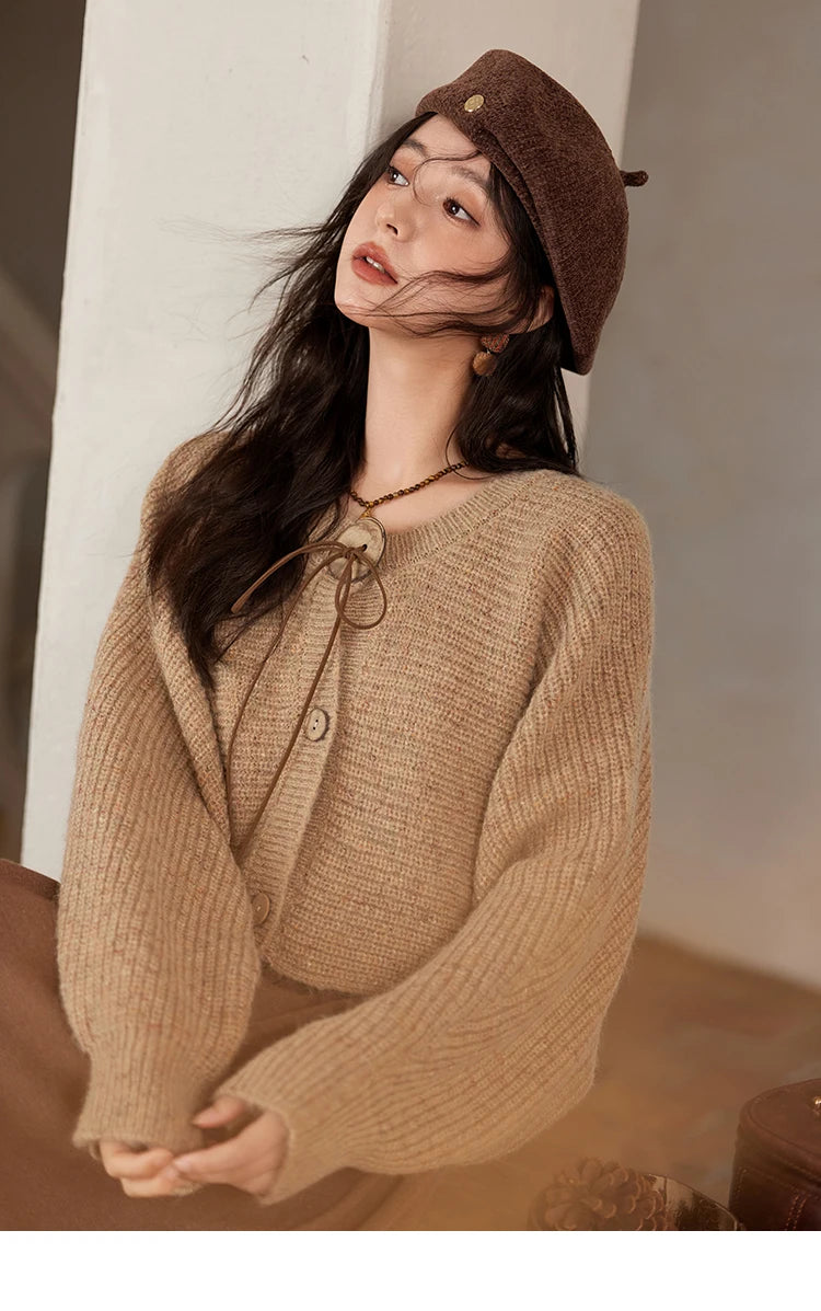 Mishow Vintage Knitted Cardigan & Strap Dress Set MXD36L2059